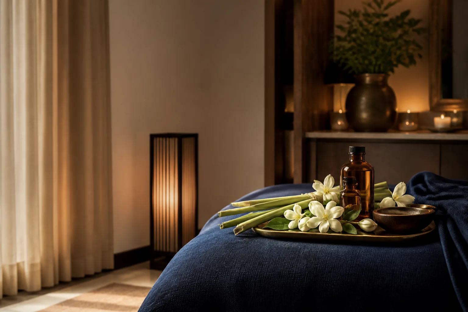 Aromatherapy massage ritual with botanical oils in London
