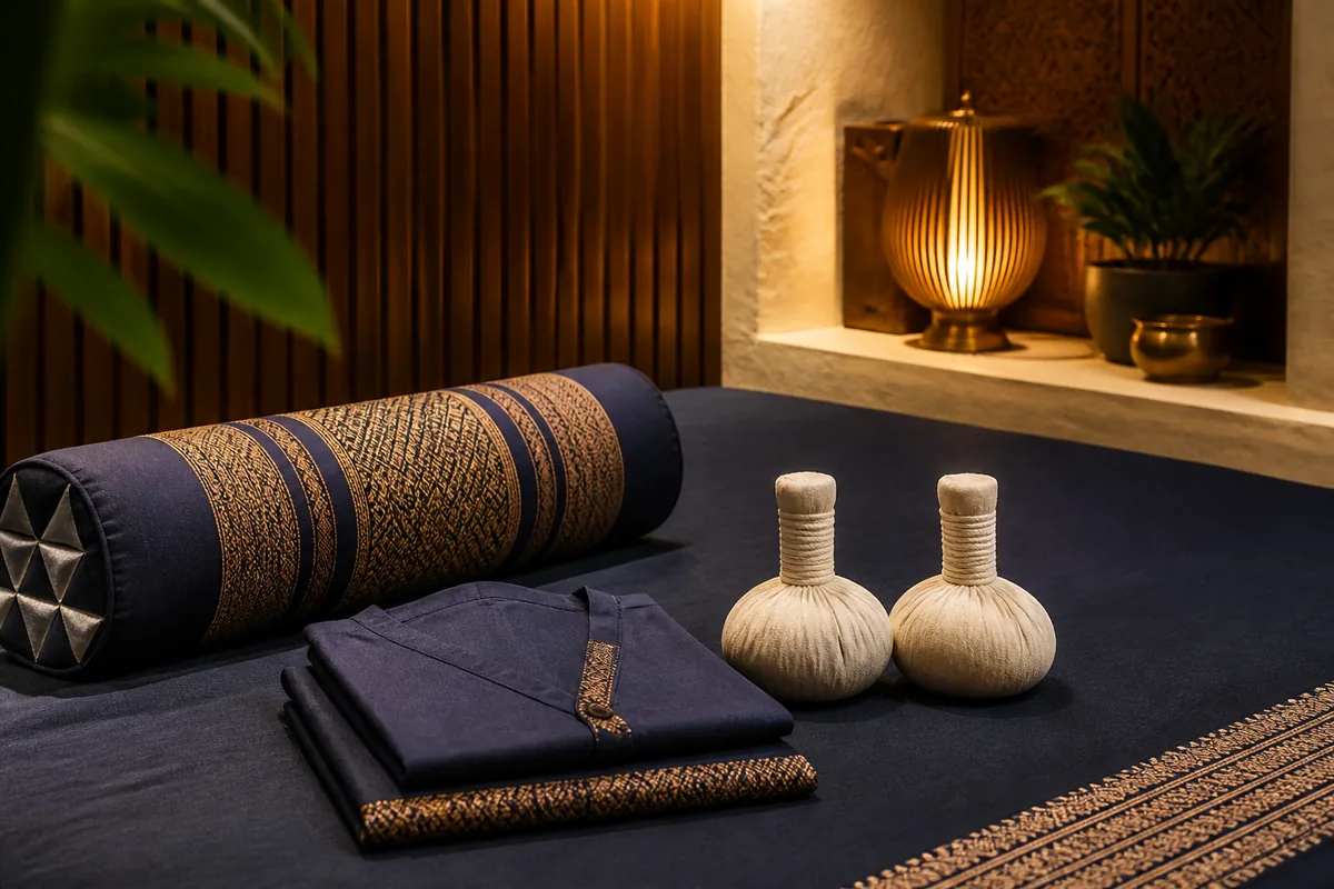 Traditional Thai massage setting